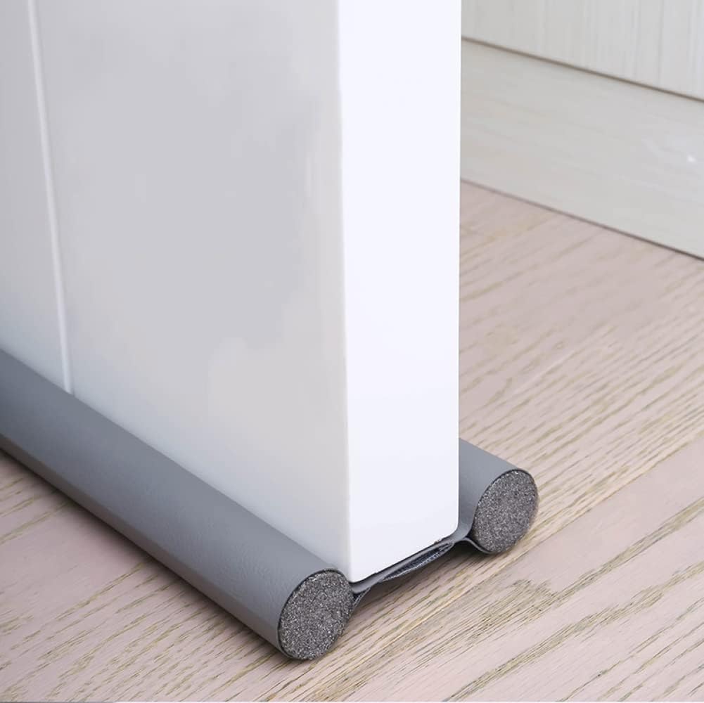 Draft Stoppers - Door Draft Stoppers for Bottom of Door Adjustable 32-38 Inches Under Door Draft Stopper Weather Stripping Window Breeze Blocker Door Sweep (Grey)