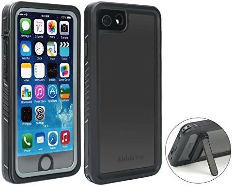 Abbicen iPhone 7 Waterproof Case with Kickstand IP68 Waterproof iPhone 8 Case Full Body Protective Cover with Built-in Screen Protector Underwater/Shockproof/Dirtproof/Snowproof (iPhone 7/8)