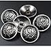 Shuang Dong 11 Pieces Silver Vintage Metal Blazer Button Set - Skull - For Blazer, Suits, Sport Coat, Uniform, Jacket,15mm 20mm