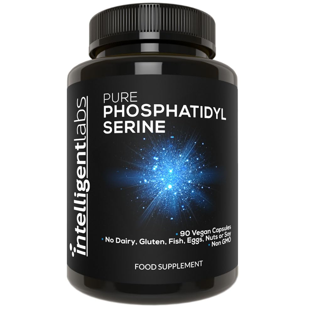 Intelligent Labs Phosphatidylserine Supplement 100mg, 90 High Strength Capsules, 100% Soy and Allergen-Free, Pure Phosphatidylserine from Sunflower Lecithin