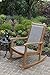 Outdoor Interiors Resin Wicker and Eucalyptus Rocking Chair, Brown and Grey