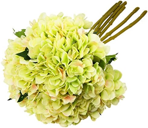 TYEERDEC Artificial Flowers 6 Bundles Artificial Silk Hydrangea Bouquet for Wedding Home Garden Hotel Party Decoration-Green