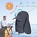 Multi Outools Fishing Hat Sun Cap with Sun Protection, Beach & Hiking Hat with Neck Flap, Quick-Drying Padding Rowing Kayaking Hat for Fishing Gardening Camping Outdoor Sports UPF 50+ Protection