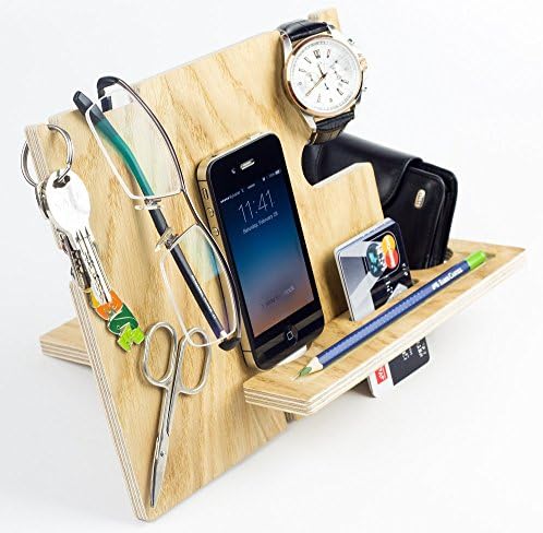 Wood Docking Station iPhone/Android Anniversary Gift for Men Stand for iPhone 6s plus, 6s, 6 plus, 6, 5, 5s, 4, Samsung Galaxy, Android