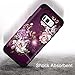 Hocase Galaxy S8 Case, Heavy Duty Shockproof Protection Soft Silicone Rubber Bumper+Hard Plastic Hybrid Dual Layer Protective Case for Samsung Galaxy S8 (SM-G950U) 2017 - Burgundy Flowers