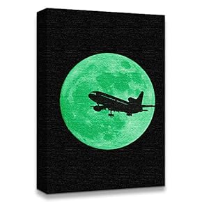 Abstract Green Moon with Pop up Black Pattern...