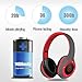 Wireless Bluetooth Headsets, Bodecin Skin Friendly Leather 3D Over-ear Stereo Sound Sport Bluetooth 4.1 Headphones for iPhone/iPad/Android Build in Mic Support TF Card(Psychedelic Red)