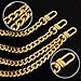 4 Pieces Purse Chain set 47 inch Flat Chain StrapHandbag Chains Accessories Shoulder Cross Replacement Straps and 8 inch Purse Chain Strap Replacement 2 pieces each, with Gold Metal Buckle