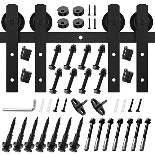 HomLux 12ft Heavy Duty Sturdy Sliding Barn Door Hardware Kit, Double