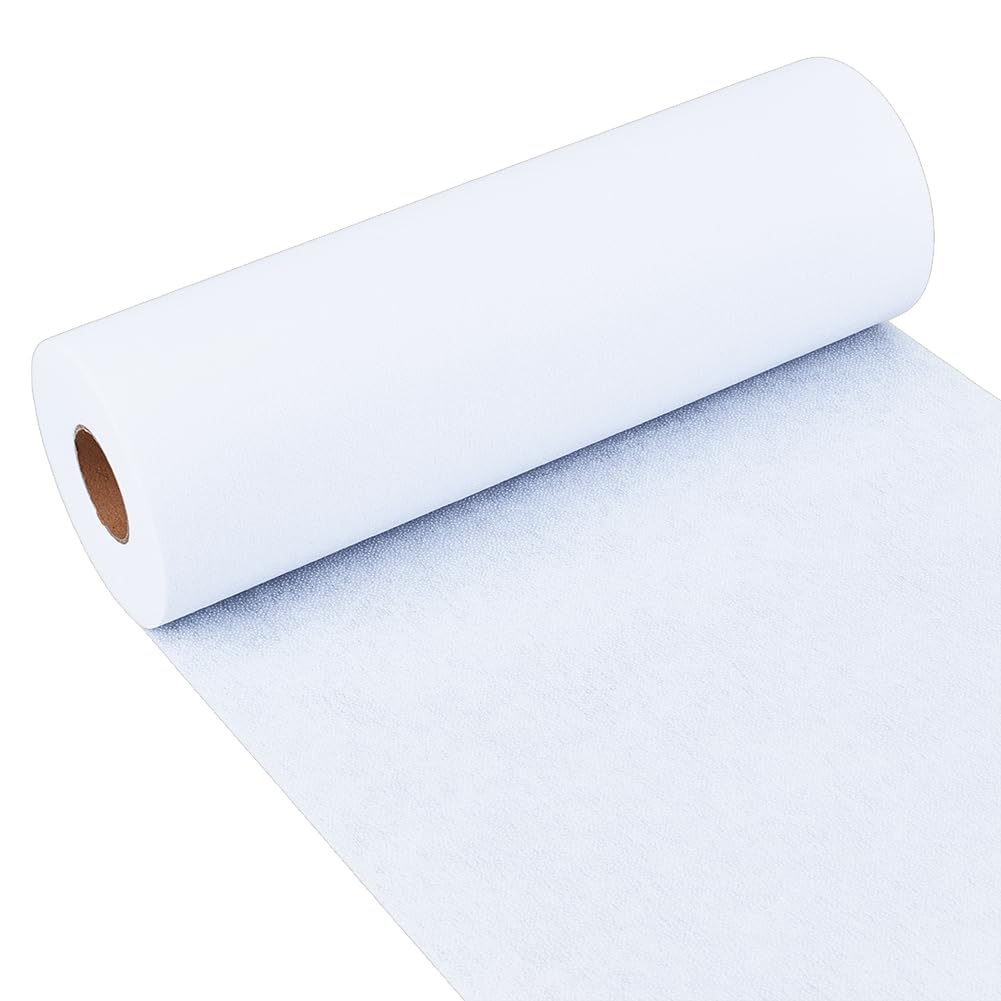 Photo 1 of OLYCRAFT Heavy Weight White Iron-On Fusible Interfacing 11.8 Inchx30 Yards Non-Woven Interfacing Iron On Single-Sided Interfacing Non-Woven Apparel Interfacing for Sewing DIY Crafts Supplies