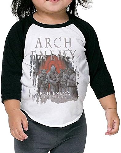 Patrick Baby Arch Enemy Stolen Life 3/4 Sleeve Raglan Baseball T-Shirts Black 3 Toddler