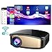 WiFi Movie Projector, WEILIANTE 50% Brighter LED Portable Mini Video Projector, WiFi Directly Connect with Smartphones Device (1080p Supported) Support USB HDMI VGA AV