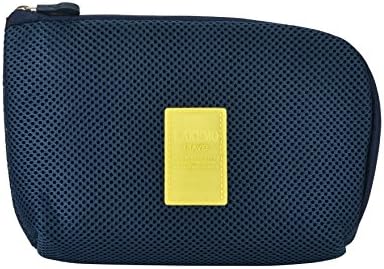 Lakemo Business Travel Mesh Stationery Pencil Pen Storage Bag Pouch Charger Headset Data Cable Sundries Storage Cosmetic Bag (Navy Blue)