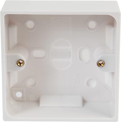 PRO ELEC 1-Gang White Surface Mount Pattress Box 32mm Depth BS5733 PELB1495