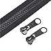 YaHoGa #10 Large Plastic Zipper by The Yard Bulk Black 5 Yards with 10pcs Long Sliders for DIY Sewing Tailor Crafts Bags Tents (5 Yards) primary