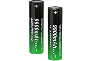 CWUU 18650 3.7V Rechargeable Battery, 9900mAh Battery for Flashlights, Headlamps & More, Flat Top, 2 Pack, 241219