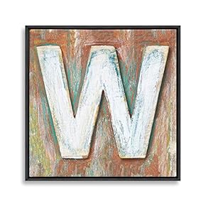 Framed Canvas Wall Art Alphabet Canvas Prints Home Artwork Decoration for Living Room,Bedroom - 16x16 inches