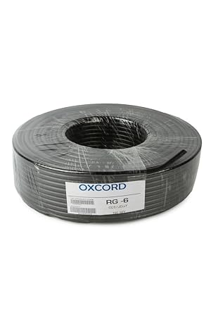 OXCORD RG-6 Co-axial TV CABLE CCS 90MTR,BLACK(CW-0006-BK-RG-6-CCS)