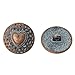 PEPPERLONELY Brand 10PC Metal Shank Button Round Antique Copper Spray Painted Blue Single Hole Heart Pattern 18.0mm(6/8)