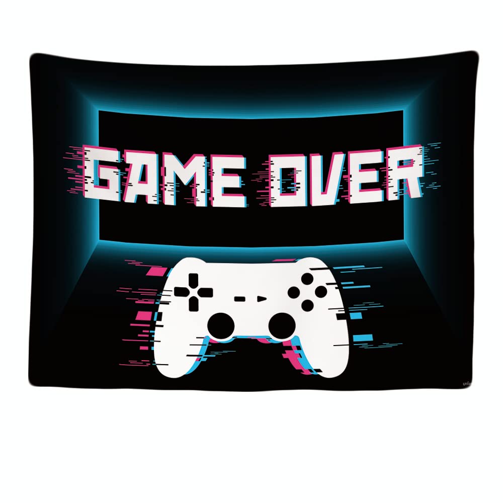 Ulticool – Decorative Wall Tapestry Bedroom - Game Over Controller Monitor - 200 x 150 cm Large – Fabric Wallpaper – Tapestry Aesthetic Wall - Panoramic Decoration