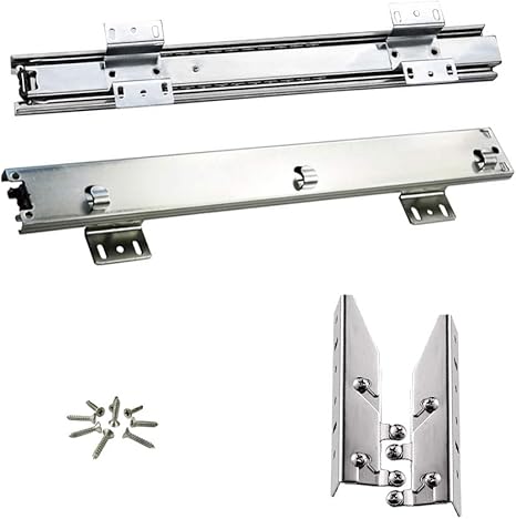 Amazon Co Jp 食器棚 スライド Diy 3段引 スライドレール 耐荷重 60kg 引き出しスライド 超静音 伸縮式 キッチン収納に 収納バスケット 引き出し スライド金具 370mm 390mm ホーム キッチン