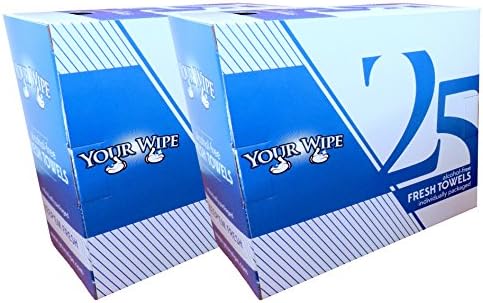 Your Wipe Keep'em Fresh 50 Individually Packaged Hand Wipes-Alcohol Free Refreshing Towels, Ideal for Outdoor Events, Sports, Trade Shows & Handy in Everyday Use (2)