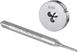 Burkit No 0-80 UNF Tap and Die Set Right Hand, 0 x 80 UNF Machine Thread Tap and Round Die