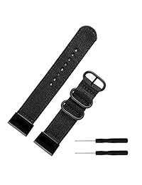 Correa de reloj para Garmin Fenix 5, iWonow 0.866 in de nailon tejido, correa de fácil ajuste, correa de liberación rápida de repuesto con hebilla de acero inoxidable para Garmin fenix 5 Forerunner 935 Approach S60 Smartwatch, Negro