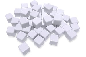 NAKIMO 100 PCS Blank White Dice 16MM Acrylic Dice Blank White Cubes with Smoothed Surface Six Sided Dice for Board Games, DIY