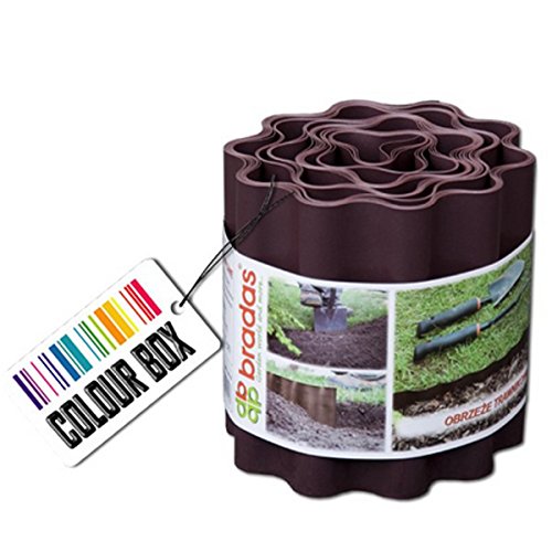 Bradas OBFB 0915 bed enclosure for lawns, lawn edge, 9 m x 15 cm, brown
