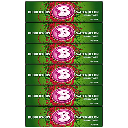 Bubblicious Watermelon Gum, 18 Packs of 5 Pieces (90 Total Pieces