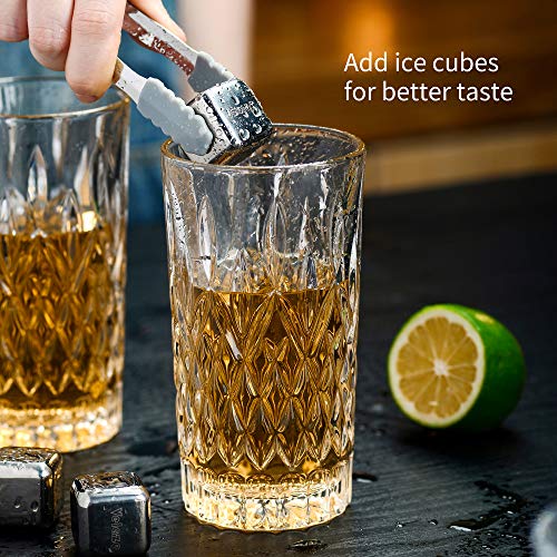Amisglass Whisky Gläser 4er Set, Bleifrei Kristallgläser als Wassergläser & Longdrinkgläser, Gin Gläser Set 350ml… – Bild 5
