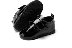 Meckior Infant Baby Boys Girls Classic PU Leather Wedding Loafers Brogue Toddler Oxford Dress Shoes First Steps Walking Flat Lazy Crib Shoe