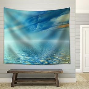 Surreal Clouds Reflected in Water - Fabric Wall Tapestry Home Decor - 51x60 inches