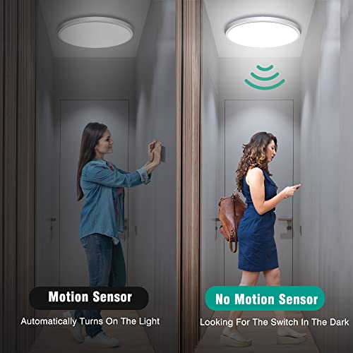 DODOPEN Motion Sensor Ceiling Light Wired, 12 Inch Wired Motion Flush Mount Lighting Fixture