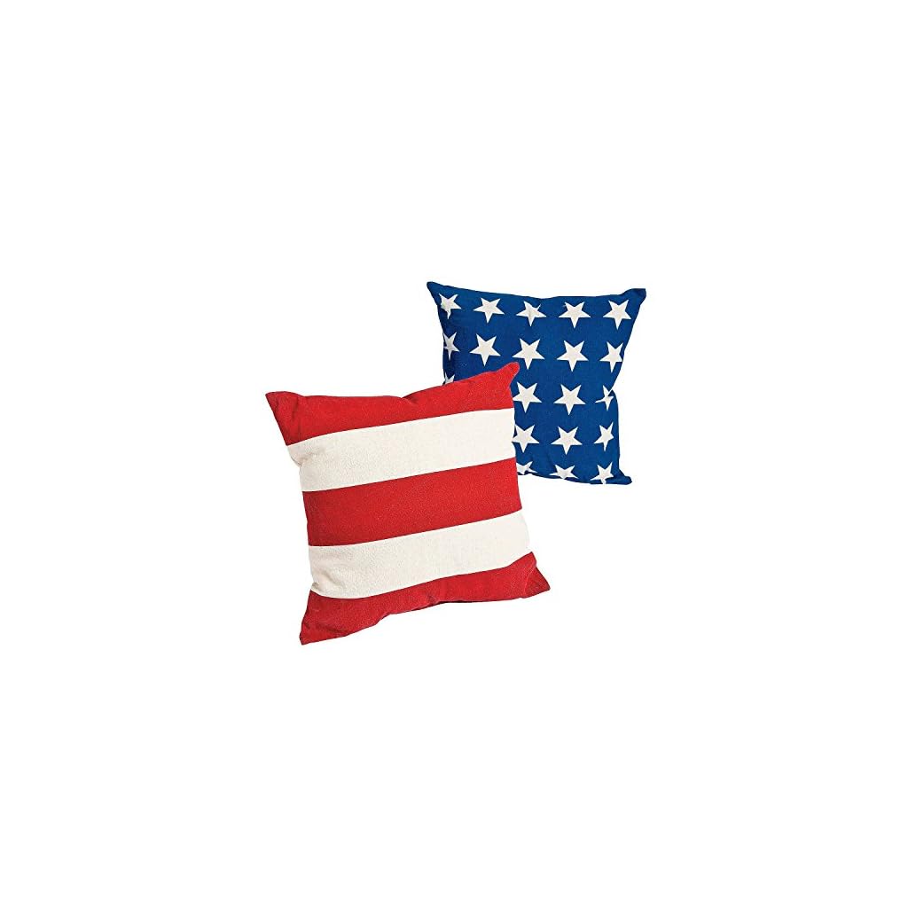 Patriotic American Flag Outdoor Pillows Set of 2 Fourth of July and