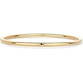PAVOI 14K Gold Plated Bangle Bracelet for Women | Classic Lightweight Stacking Stainless Steel Bracelet | Single & 2-Pack Bangles