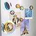 Yalis DIY Refrigerator Magnets, 12 Pack Changeable Background Fridge Magnets, 1-1/4 Inch Replaceable Photo Cards Magnets Decoration Creative Image Display