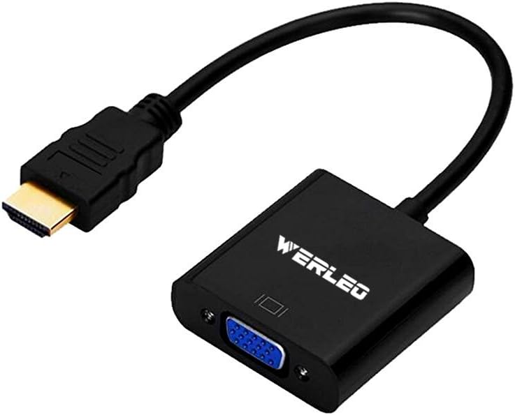 HDMI to VGA Adapter,OMAGAX Active 1080P HDMI Male to VGA Female Video Converter Adapter Cable For Computer Monitors PC Laptop Desktop HDTV Projectors DVD and other HDMI Input Black (1 Year Warranty)