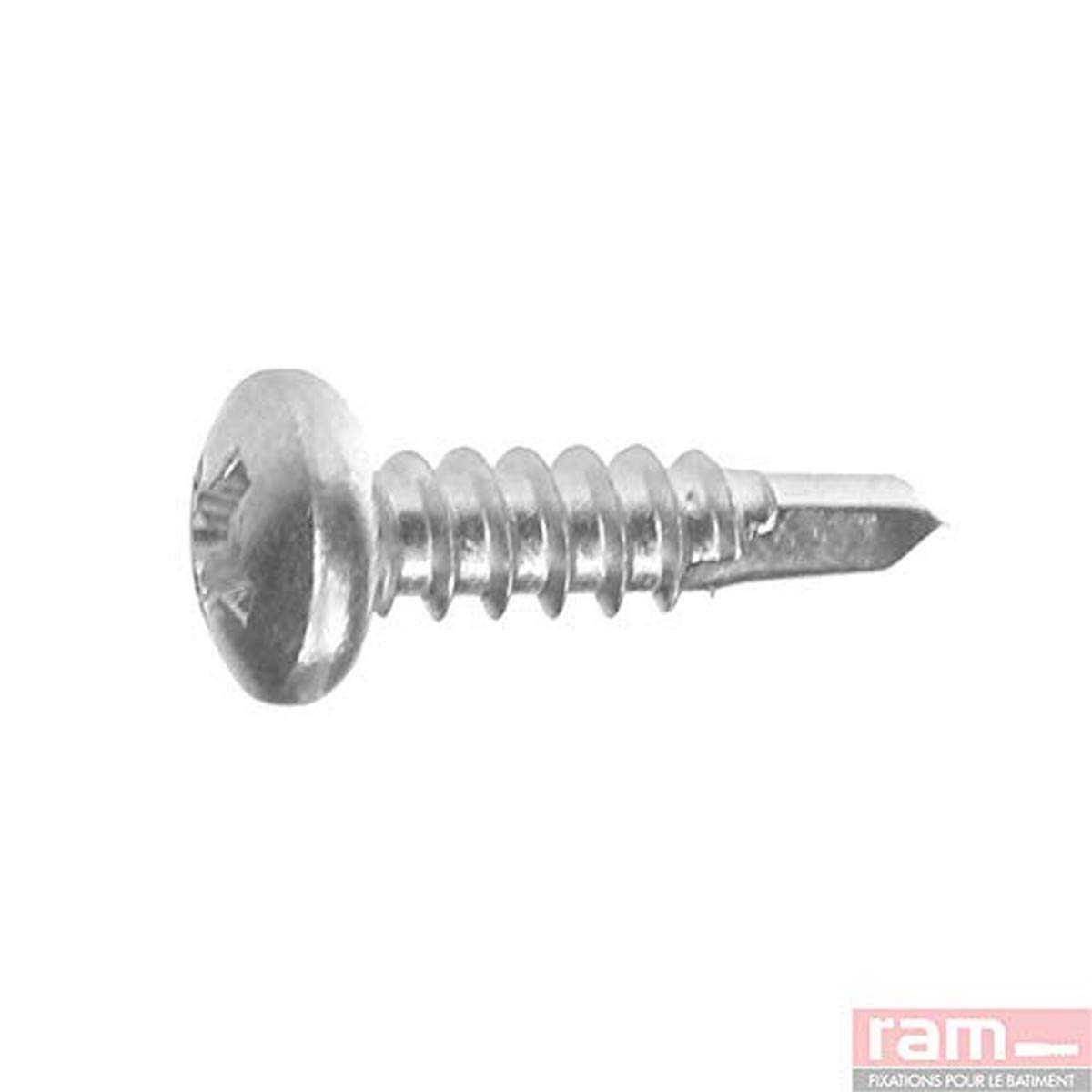 Self-Drilling Screws Round Head 4.8 mm x 32 mm Grey Box of 100