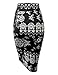 MBJ WB1304 Womens Print Midi Pencil Skirt XL BLACK_FLORAL