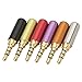 Timibis 6Pcs 4 Pole 3.5mm Male Repair Headphone Stereo Jack Plug Metal Audio Soldering & Spring Connector Adaptor Tool