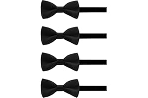 Mantieqingway Bow Ties for Boys, Pre-Tied Adjustable Tuxedo Solid Color Kids Bowtie for Wedding Prom Party Graduation Casual