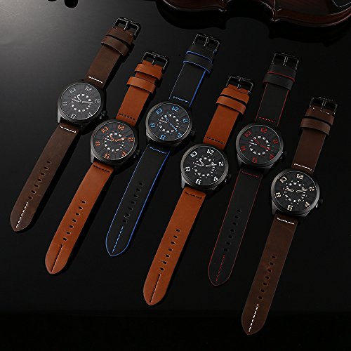 Curren hombres reloj moda lujo deporte hombres militares reloj de pulsera cuero marrón cuarzo reloj - Imagen 8
