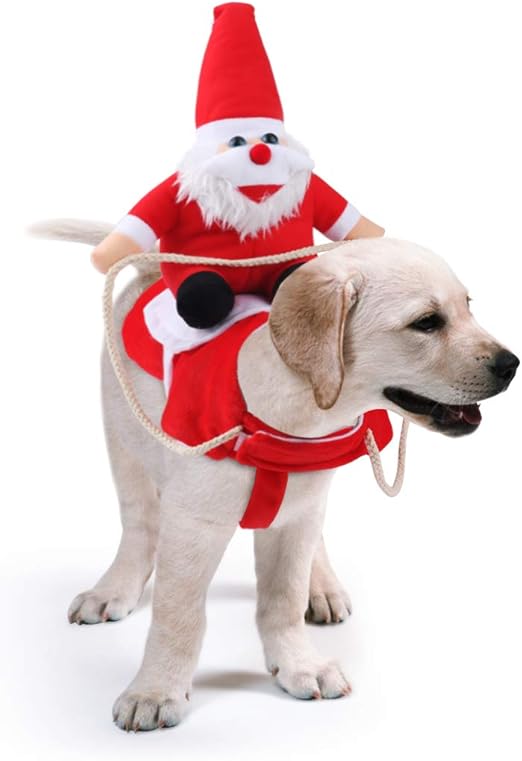 Idepet Dog Christmas Outfit, Dog Christmas Costume Suit with Santa