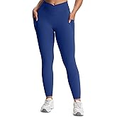 Aoxjox Women's Trinity High Waisted Yoga Pants with Pockets Cross-waist Tummy Control Buttery Soft Workout Leggings 26"