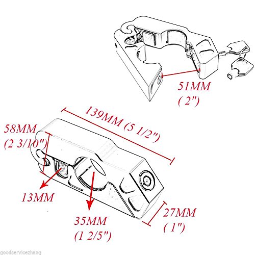 Soosee Motorcycle Lock - Universal  alloy CNC Motorcycle Handle Throttle Grip Security Lock with 2 Keys to Secure a Bike, Scooter, Moped or ATV in Under 5 Seconds - Thumbnail 6