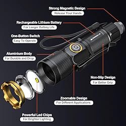 Sogdeco Rechargeable Flashlights High Lumens, Super
