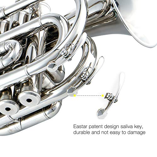 Eastar Pocket Trumpet B Flat for Beginners Students, Brass Trumpet