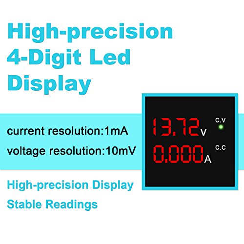 DC Power Supply Variable 30V 5A 4 Digits LED Display [Upgraded Version] Precision Adjustable DC Bench Power Supply Regulated DC Power Supply with 2 Alligator Clip Leads
